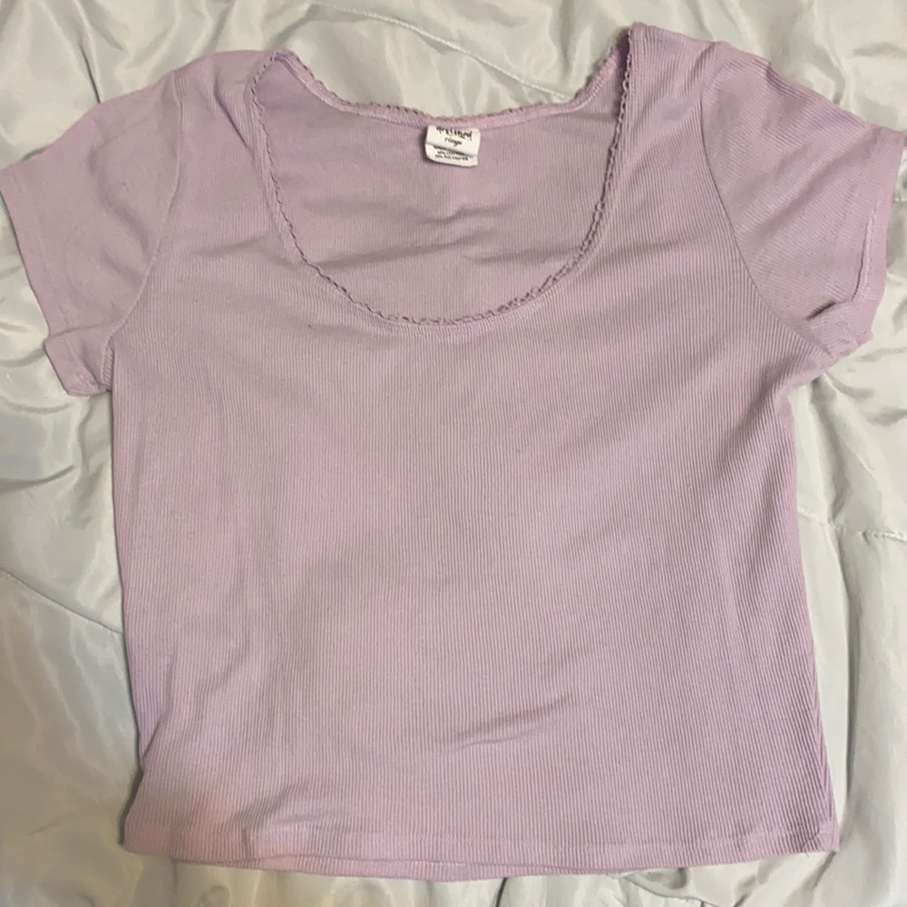purple crop top